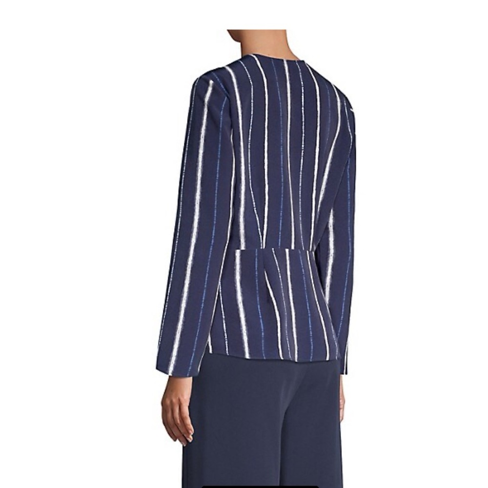 👯♀️Host Pick⚡️ H by Halston Pleated Surplice Top- Navy Shibori - Picture 4 of 9